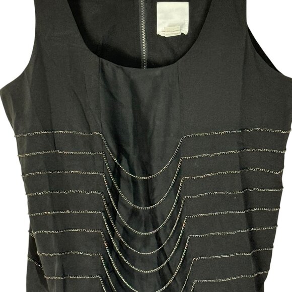 Line & Dot Womens S Black Sleeveless Embellished Top Polyester - Picture 2 of 6